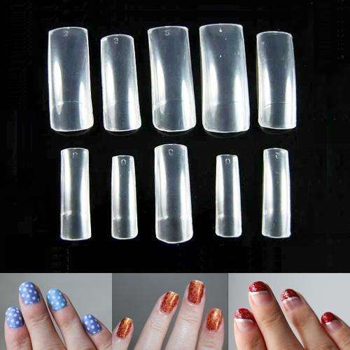 New 500 pcs Clear French Acrylic False Artificial Nail Art Tips With 10 Sizes