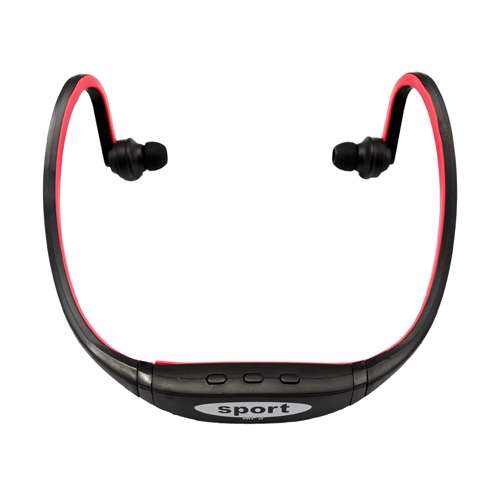 Stylish Sport Headphone Mp3 Player Support Max 8GB TF Card Black + Red