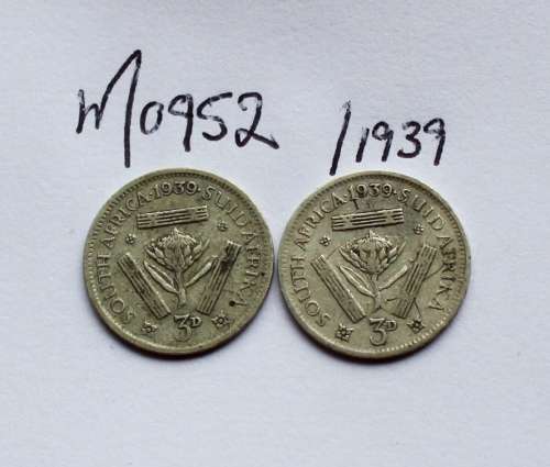 1939 3d  (one bid for 2 coins)