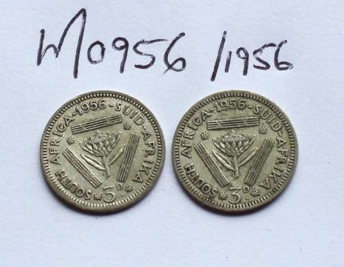 1956 3d  (one bid for 2 coins)
