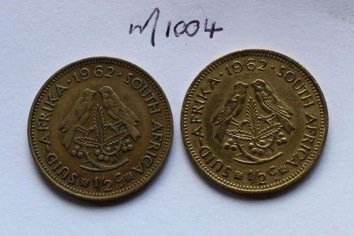 1962 1/2c (one bid for 2 coins)