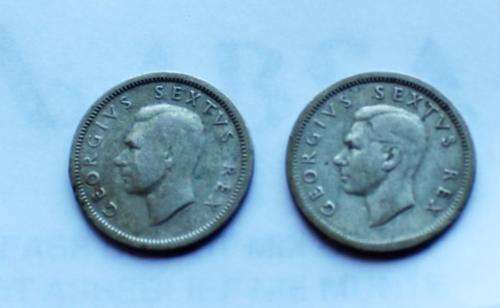1950 Six Pence COIN SA (2 COINS)