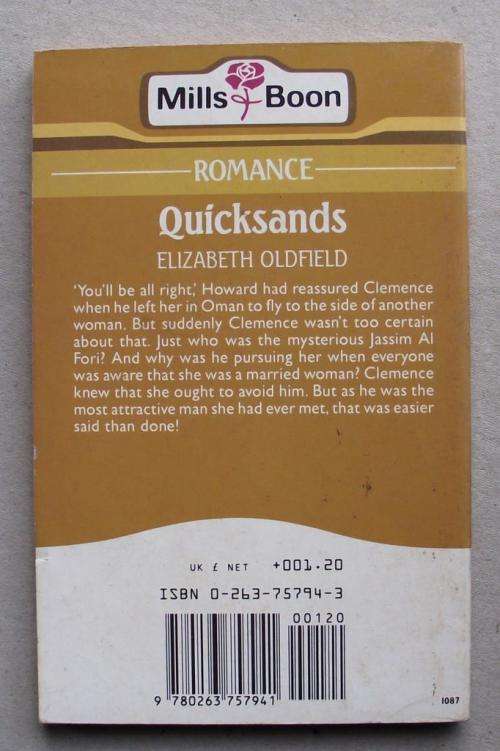 MILLS & BOON: QUICKSANDS by Elizabeth Oldfield