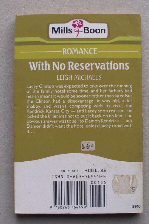 MILLS & BOON: WITH NO RESERVATIONS by Leigh Michaels
