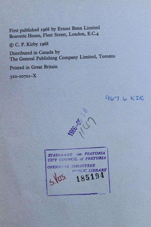 C P Kirby: EAST AFRICA: KENYA, UGANDA, TANZANIA