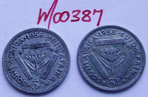 1955 & 1956 3d Coins (one bid for both coins)