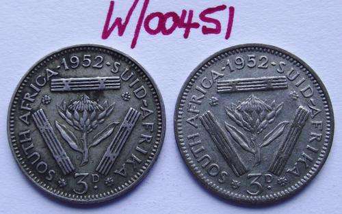 1952 3d Coins (One bid for both coins)