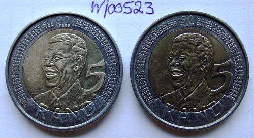2008 R5: Mandela's 90th Birthday Coin x 2 (One bid for both coins)