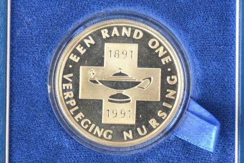 1991 PROTEA SERIES PROOF STERLING SILVER COIN - NURSING EDITION