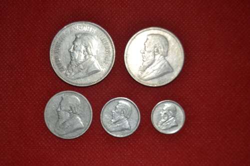 1896 ZAR SET OF SILVER KRUGER COINS