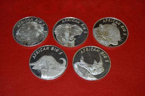 BIG FIVE 1oz FINE SILVER ROUNDS SET