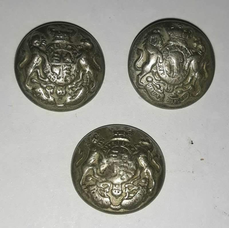 British Army Victorian Era Volunteer General Issue White Metal Buttons