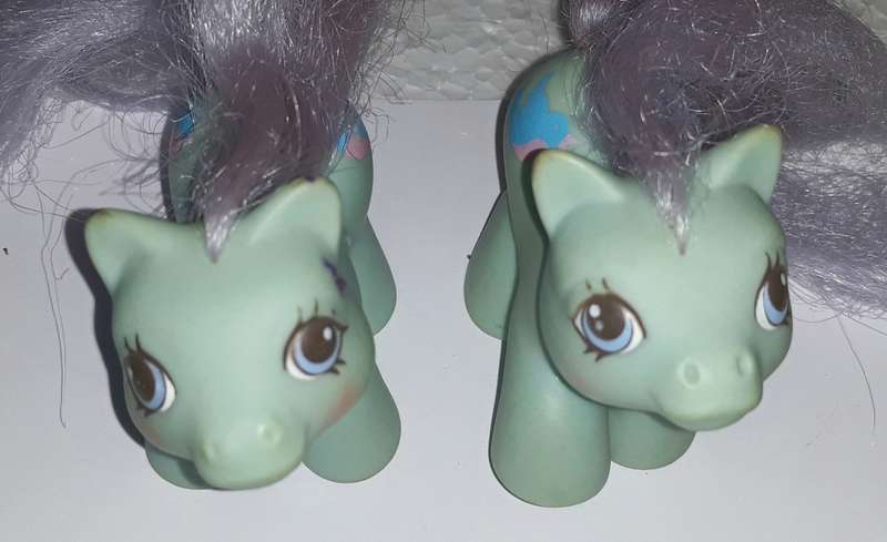 Vintage Hasbro My Little Pony G1 Twins Baby Peeks and Puddles - Rare