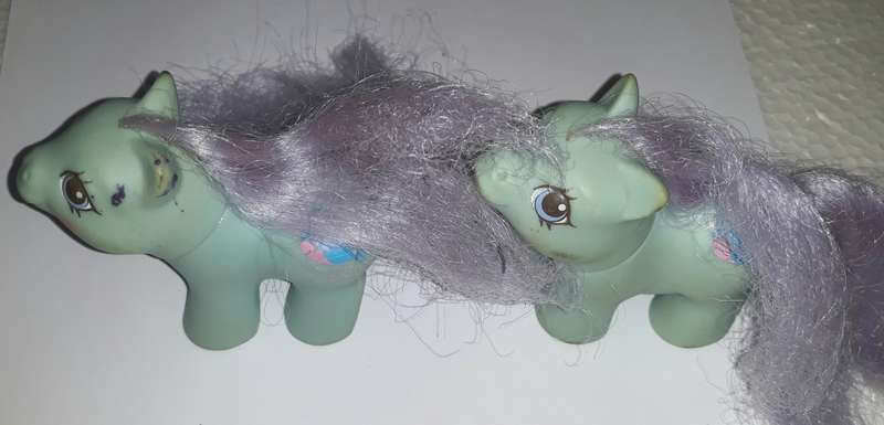 Vintage Hasbro My Little Pony G1 Twins Baby Peeks and Puddles - Rare