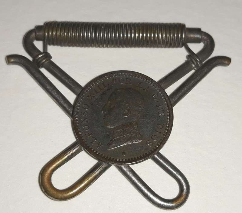Antique 1912 Spanish 2 Centimos Money Clip