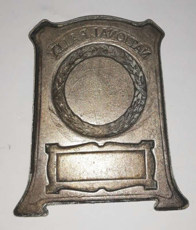 Vintage 1937 Lilleshall Car Rally Trophy Plaque to AJ Lee