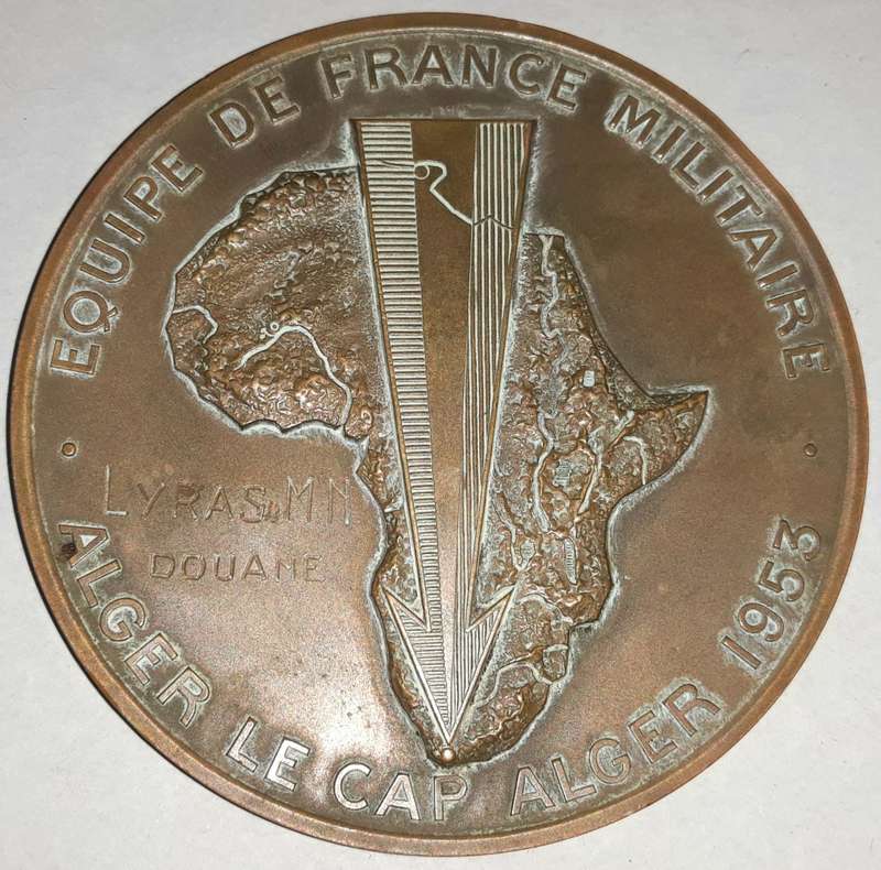 Vintage Pierre Turin Bronze Medallion 1953 Rallye Algiers / Cape Town