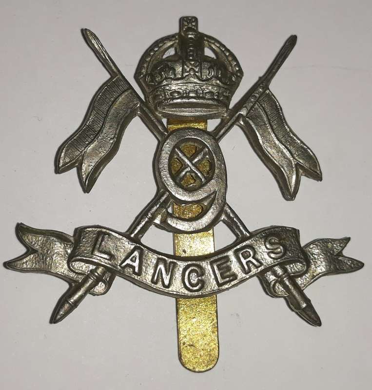 British 9th Lancers Cap Badge