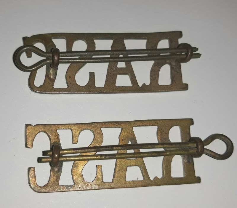 WW2 British Royal Army Service Corps Shoulder Title Pair