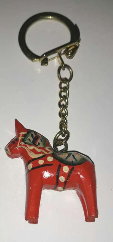 Vintage Swedish Dala Horse Keyring