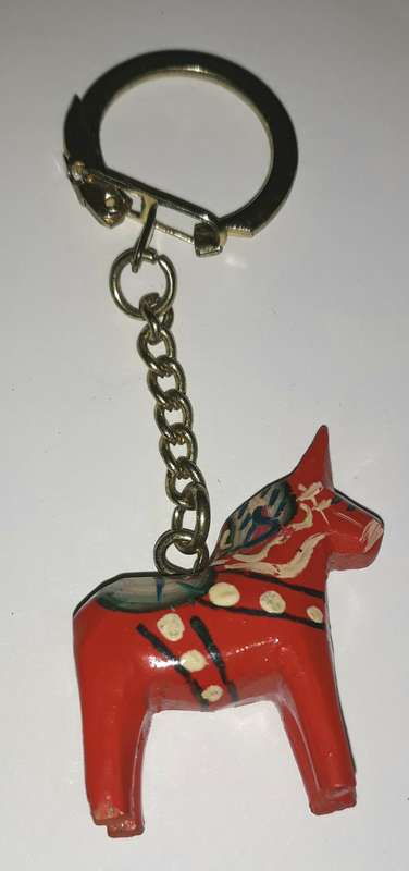 Vintage Swedish Dala Horse Keyring