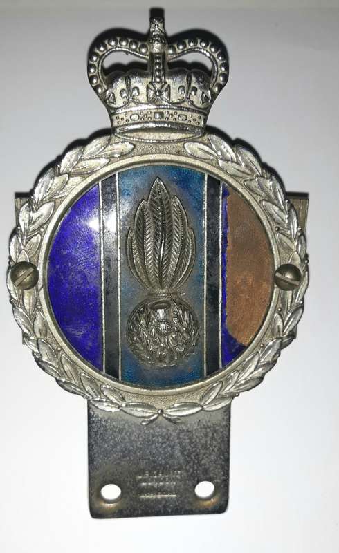 Vintage British Royal Scots Fusiliers Car Hood Ornament
