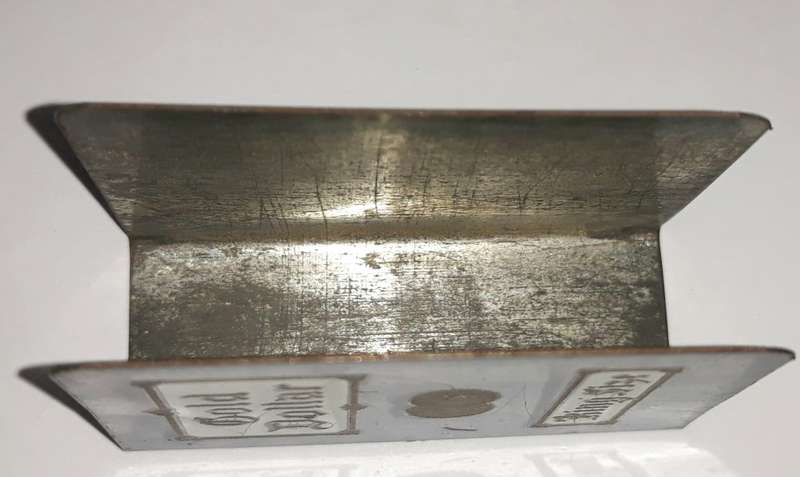Vintage Gold Dollar Metal Matchbox Holder