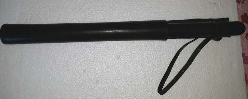 Vintage Military Police Night Stick / Baton With Leather Holster