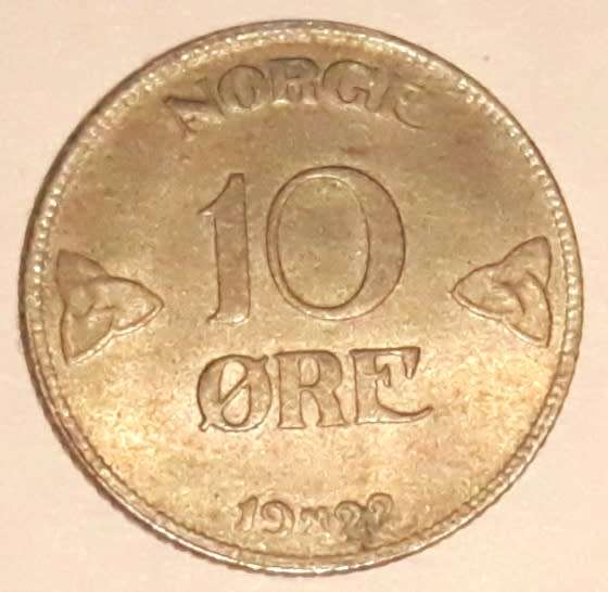 Norwegian 1922 10 Ore