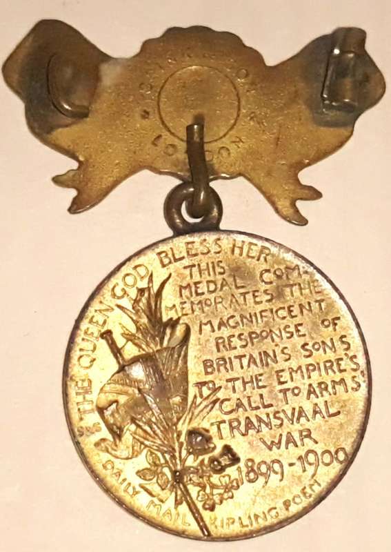 Transvaal War 1899-1900 Daily Mail The National Commemorative Medal - Ribbon Variety