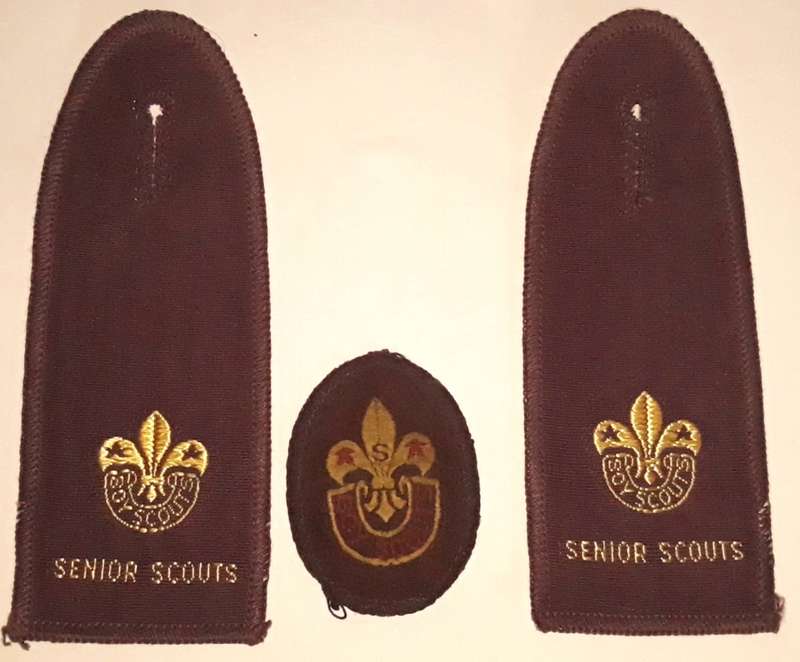 Vintage Boy Scouts Senior Scout Cap Badge and Shoulder Boards