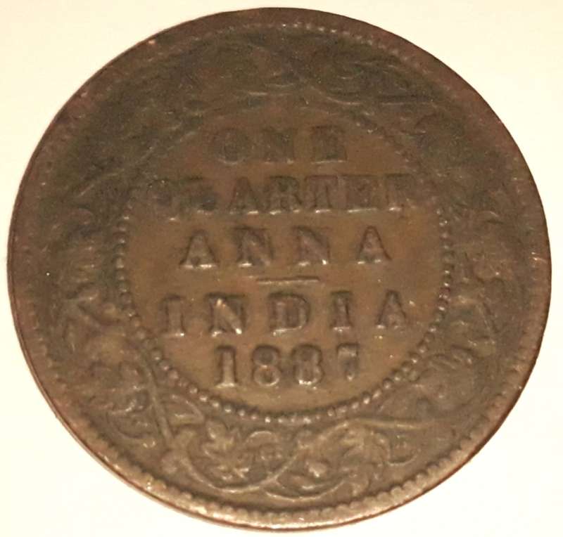 1887 Indian One Quarter Anna