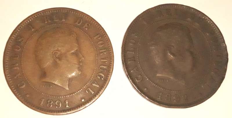1891 and 1892 Portuguese 20 Reis