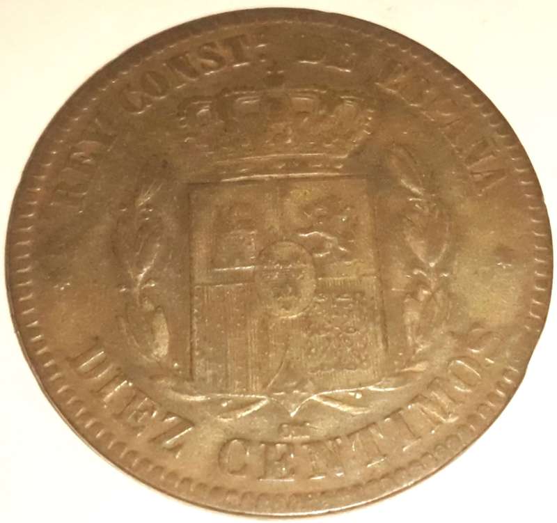 1877 Spanish Diez Centimos