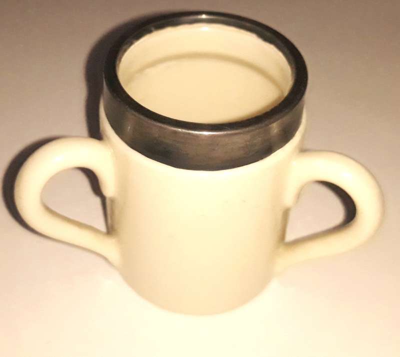 Vintage City of London Silver Rimmed Miniature Tyg
