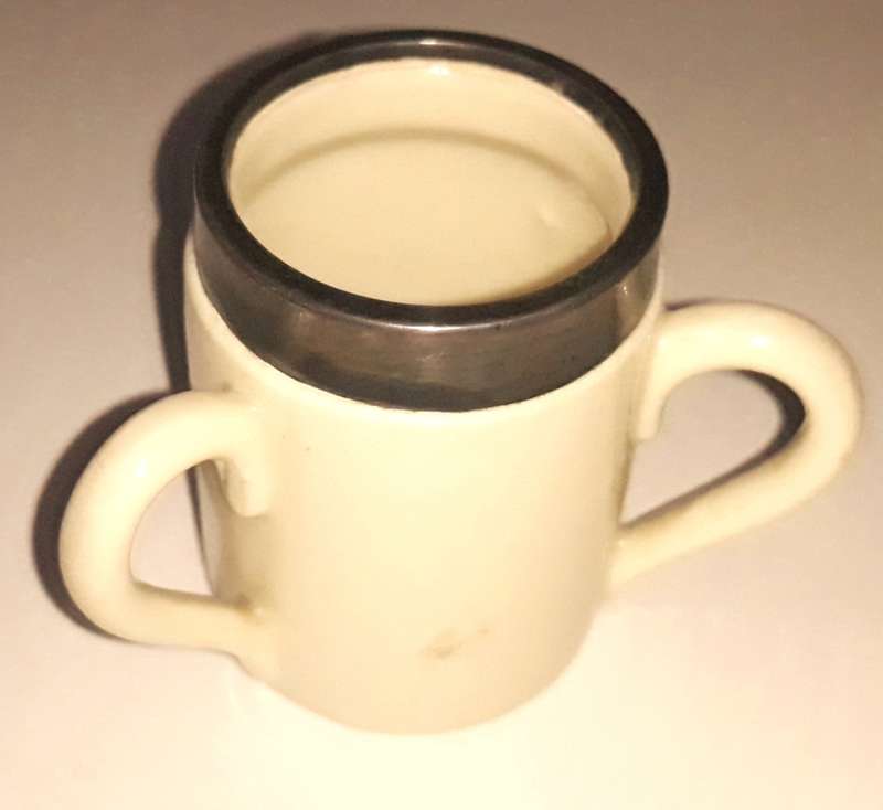 Vintage City of London Silver Rimmed Miniature Tyg