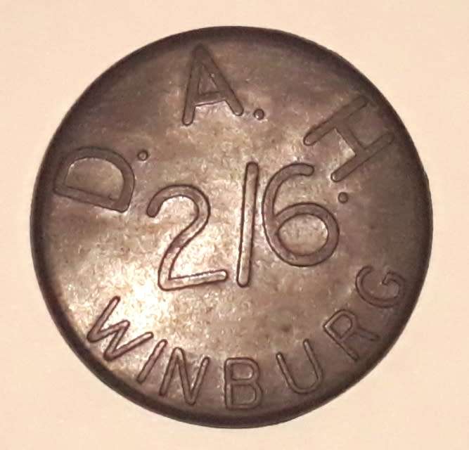 Vintage Die Afrikaanse Handlehuis Half Crown Token