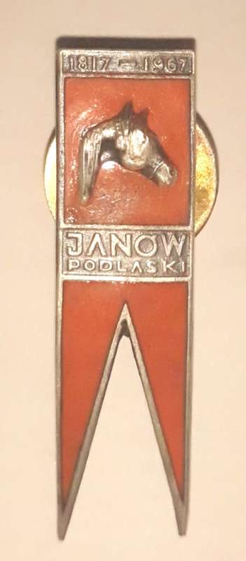 Vintage Polish Janow Podlaski Horse Stud 150 Year Badge