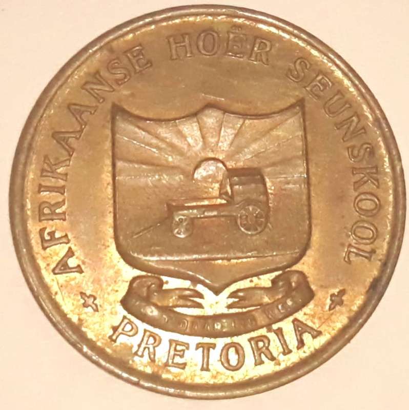 Vintage Afrikaanse Hoer Seunskool Pretoria Medallion