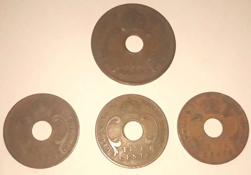 British East African Five and Ten Cent Coins