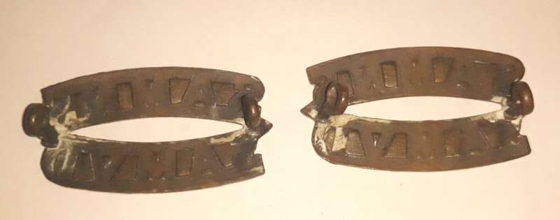 UDF World War Two South African Military Nurses Service Shoulder Title Pair