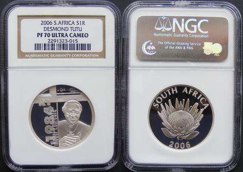 Four Peace Champions.Item 4 of 4.2006 Silver R1 Desmond Tutu.Finest known