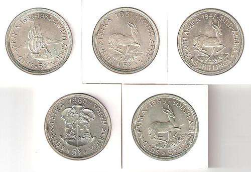 5 Silver Crowns '47 to '60 making up a high grade type set.R1 Start.No Reserve