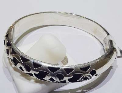 925 STERLING SILVER 10MM ENGRAVED HOLLOW BANGLE