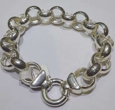 925 STERLING SILVER BELCHER BRACELET 16 MM - 22 CM LONG
