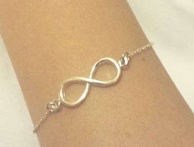925 STERLING SILVER INFINITY BRACELET 19.5 CM