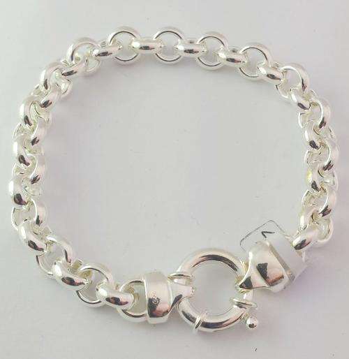 925 STERLING SILVER BELCHER BRACELET 9 MM - 20 CM LONG