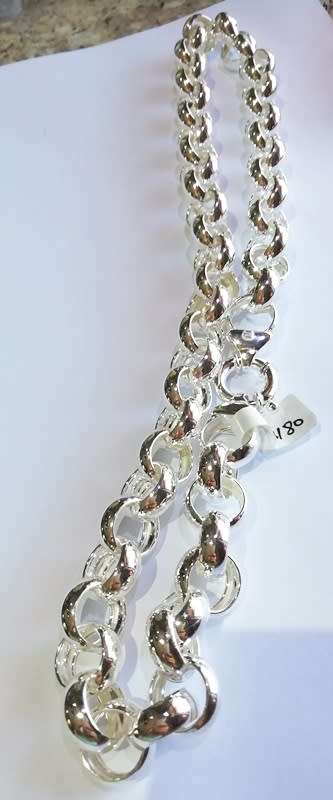 "Stunning" New" Sterling Silver 16mm Belcher chain 50cm long
