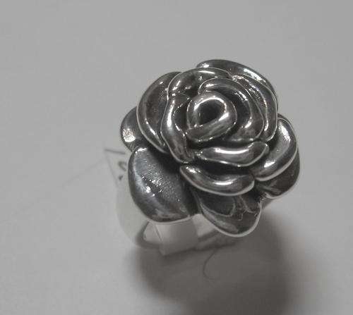 Sterling Silver Ring with Rose Design