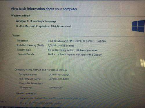 HP Celeron N3050 laptop